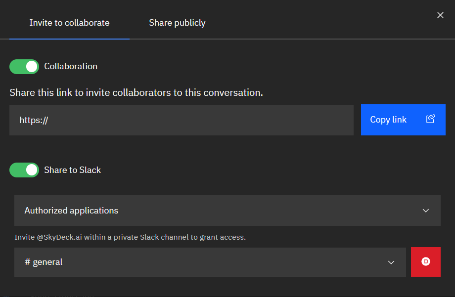 share messages to slack