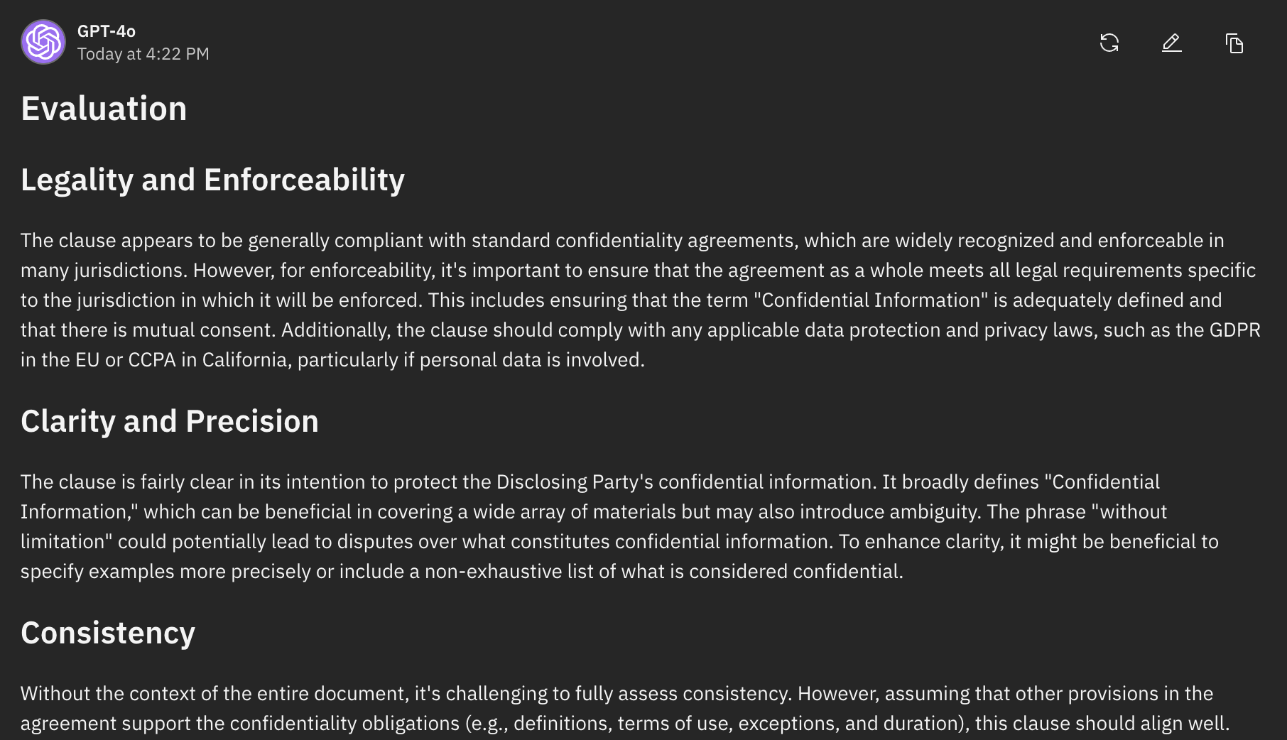 مراجعة الاتفاقية القانونية الناتج