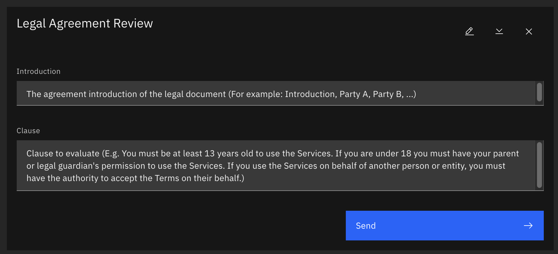 مثال على مراجعة الاتفاقية القانونية